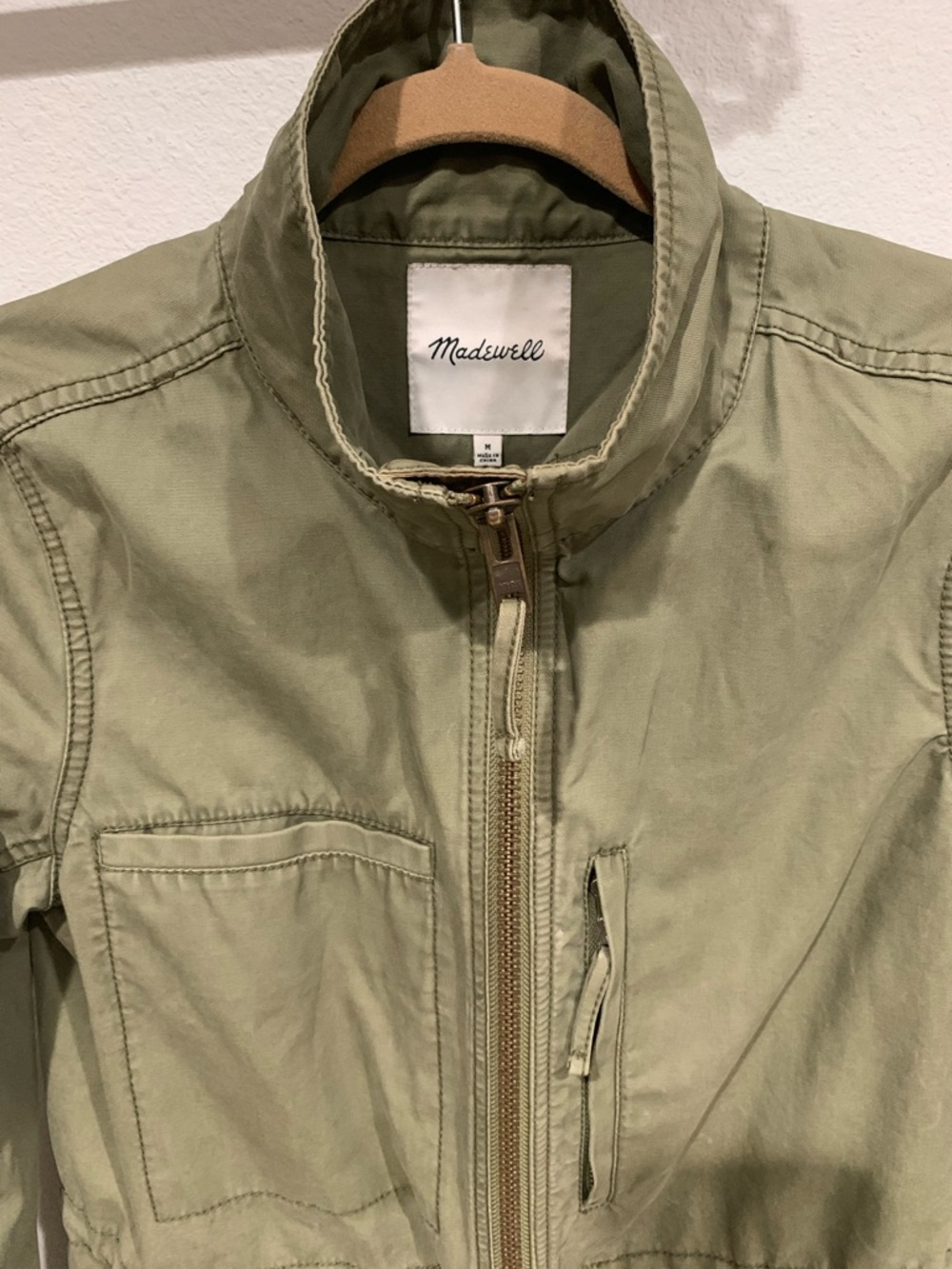 Women’s Madewell Olive Cotton Utility Fleet Jacket, M - Picture 2 of 9